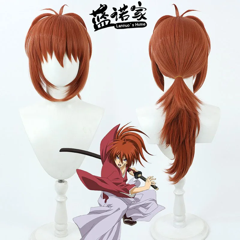 

Anime Rurouni Kenshin Himura Kenshin Cosplay Wig Halloween Carnival Party Props Synthetic Hair Heat Resistant Fiber + Wig Cap