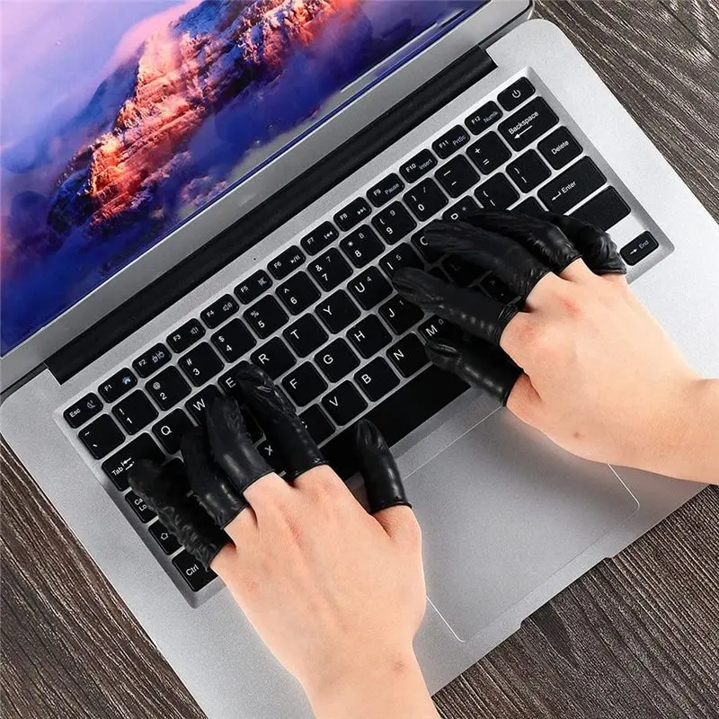 B31B 800 Pcs Disposable Latex Finger Cots Protective Fingertips Gloves Black Anti Static Rubber Sleeves