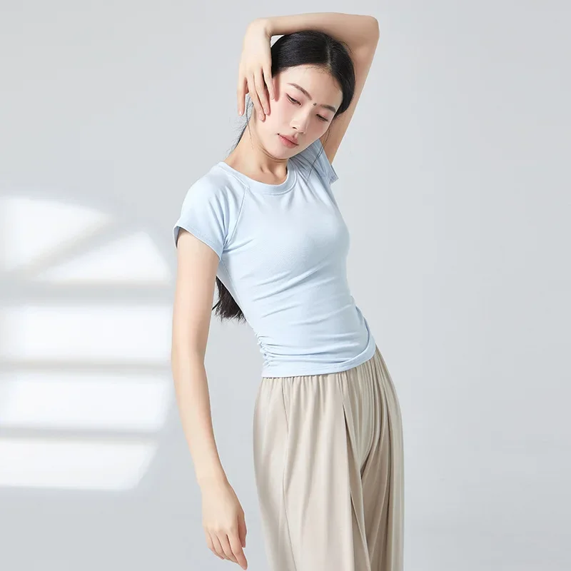 

Short-sleeved halter top for practicing body clothes ballet leotards for women