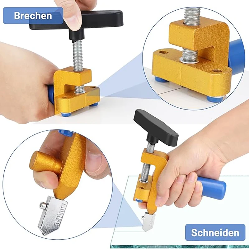 2 in 1 Hand Glass Cutter Tile Cutter Aluminum Alloy Hand Glass Mirror Cutting Tool For Home DIY Cutting Tile Cutter Tools