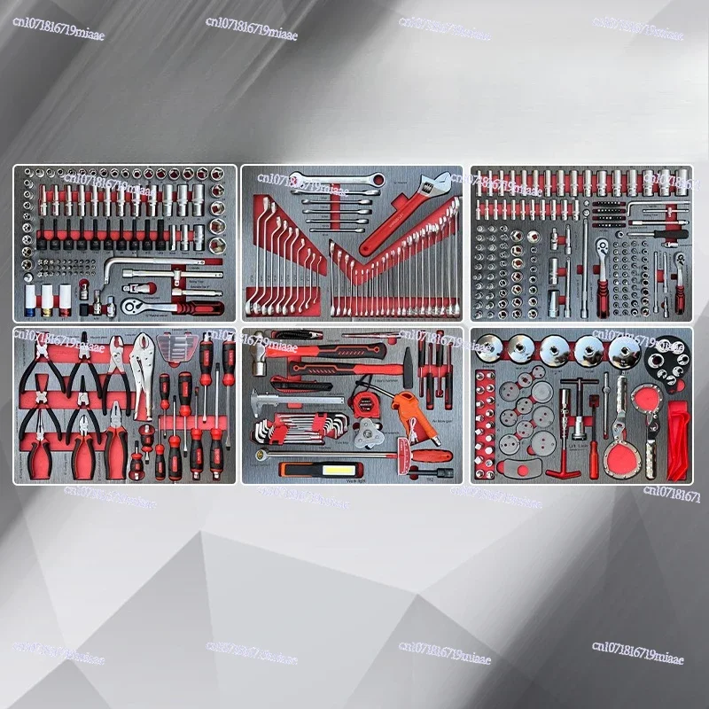 Sets Workshop Garage Storage Car Repair Cabinet Trolley 7 Drawer Tool Box 5 Layer 168pcs  Hand Tools