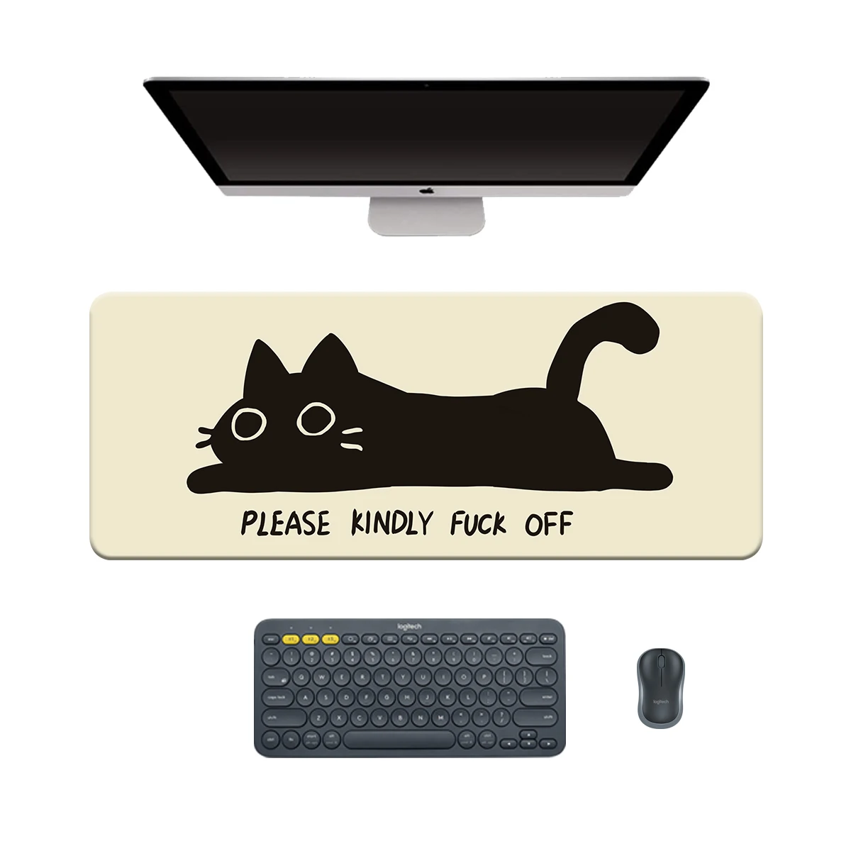 Mouse Pad Kawaii Cat, Tapete de Jogo Grande, Base Antiderrapante, Computador Mousepad, Escritório e Casa, Xxl, 80x30cm