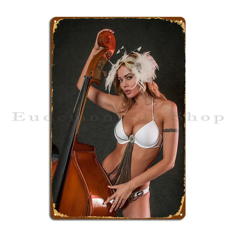 Beauty And Contrabass Beast Metal Plaque Poster Party Pub Wall Custom Wall Cave Printing Tin Sign Poster