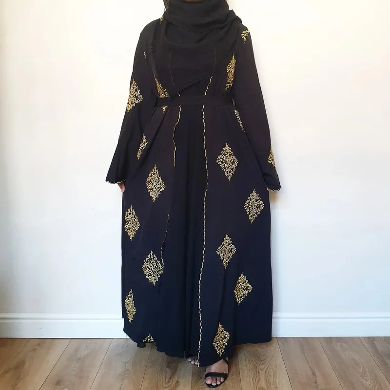 

Hot Selling Moroccan Suit Kaftan Islamic Turkey Fashion Muslim Scarf Clothing Elegant Embroidery Abaya Kimono For Women Cardigan