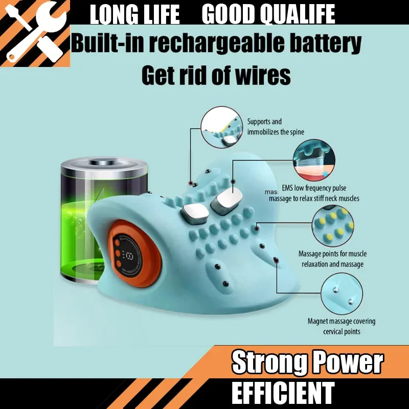 

Electric Cervical Massager Neck Stretcher Chiropractic Traction Head Acupoint Massage Pillow Tool Shouder Body Massager Tools