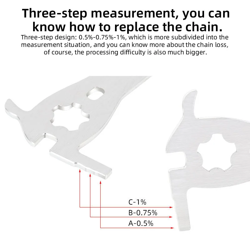 TOOPRE Bike Chain Wear Gauge Measurement Repair Tool Ruler Chain Checker Cycling Chain Replacement Repair Tools