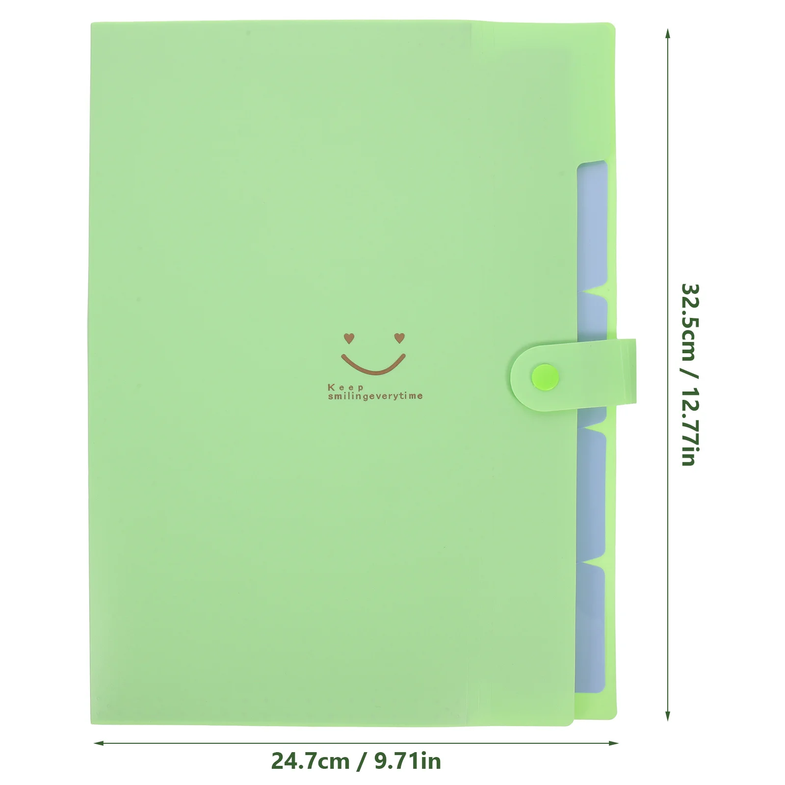Grass Green Aktenordner mit 5 Fächern, robuster Kunststoff im A4-Format, Schnappverschluss, erweiterbarer Dokumenten-Organizer für Büro, Schule, Zuhause