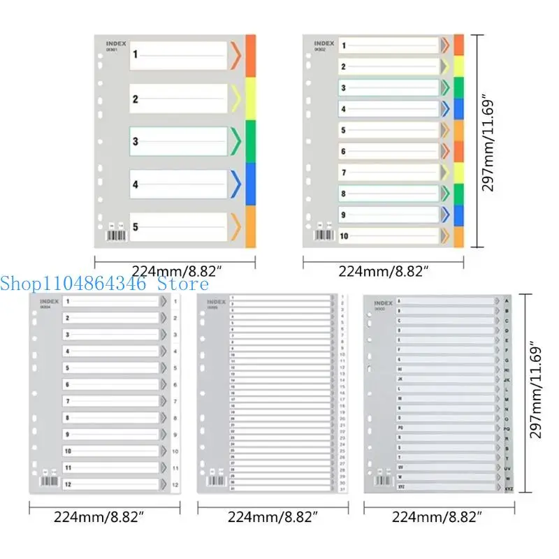 5asd chỉ số đầy màu sắc tab thư mục