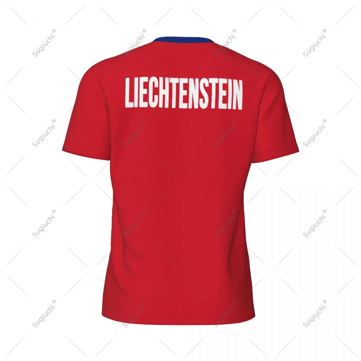 Liechtenstein Flag Men Sports T-shirt Women Tees jersey for Soccer Football Running Bike Tennis Fitness Fans view 4
