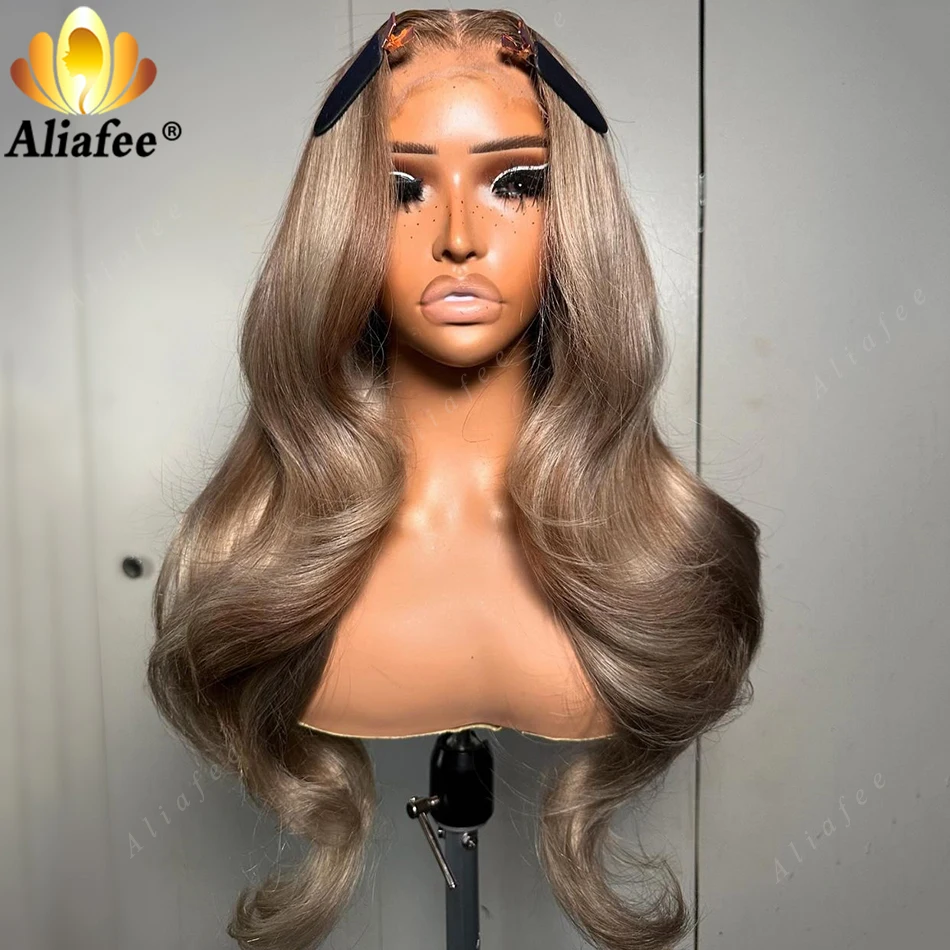 Highlight Milk Color Body Wave 13x6 Lace Frontal Wig Human Hair 13x4 Lace Front Wig Balayage Highlight Pre-plucked Remy Hair Wig