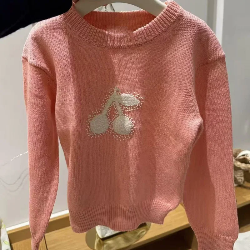 

Предзаказ (отгрузка в марте) 2026: Весенне-летний вязаный свитер для девочек, модная детская одежда из мягкого хлопка, свитера для девочек