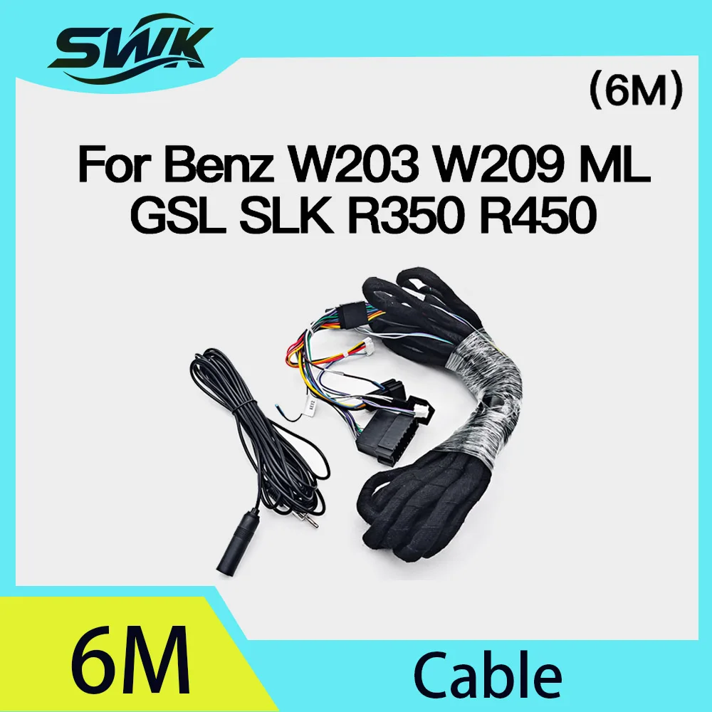 

Для Benz B200 ML-GL SL SLK R350 W203 W209 W211 W164 Автомобильный мультимедийный плеер 6 м Кабельная линия
