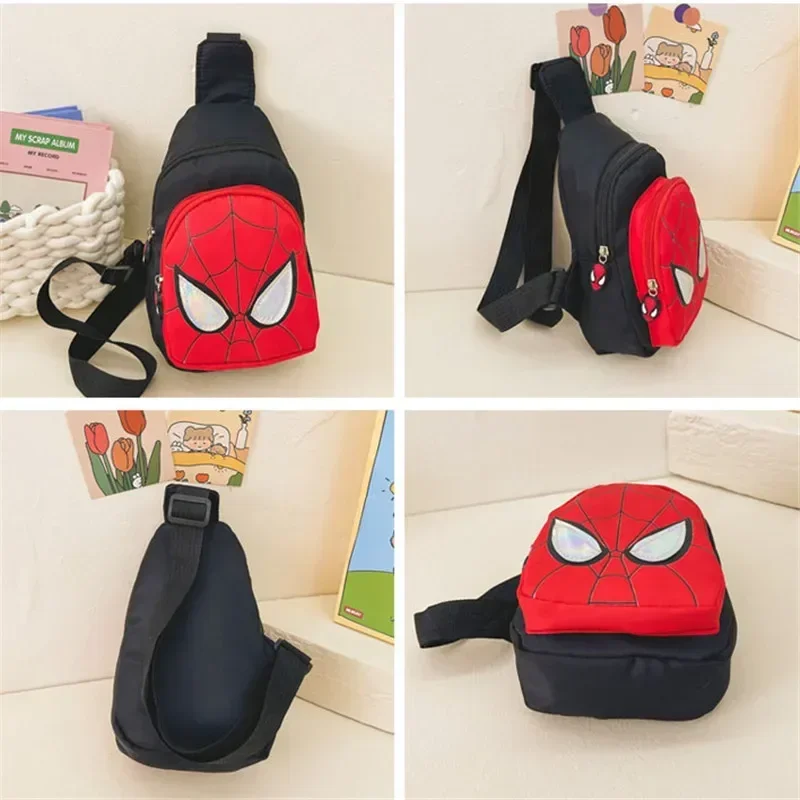 Kawaii Spider-mans Chest Bag Cartoon Shoulder Bag Superman Iron-Mans Children's Handbags Crossbody Travel Storage for Kids Toys