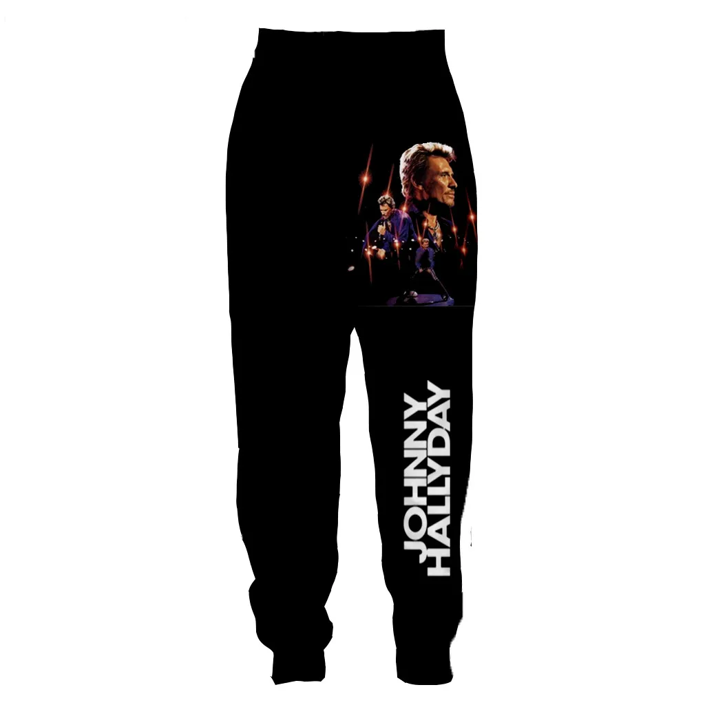 2023 New France Popular Singer Johnny Hallyday 3d Print Pants Men Women Fashion Jogging Pants Casual Sports Pants