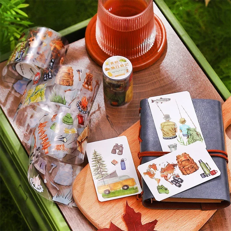 Mr. Paper, Camping Travel Themed Tape, Scrapbook Materials, Phone Cases, Notebook and Diary Decorative Stickers, 200cm/roll