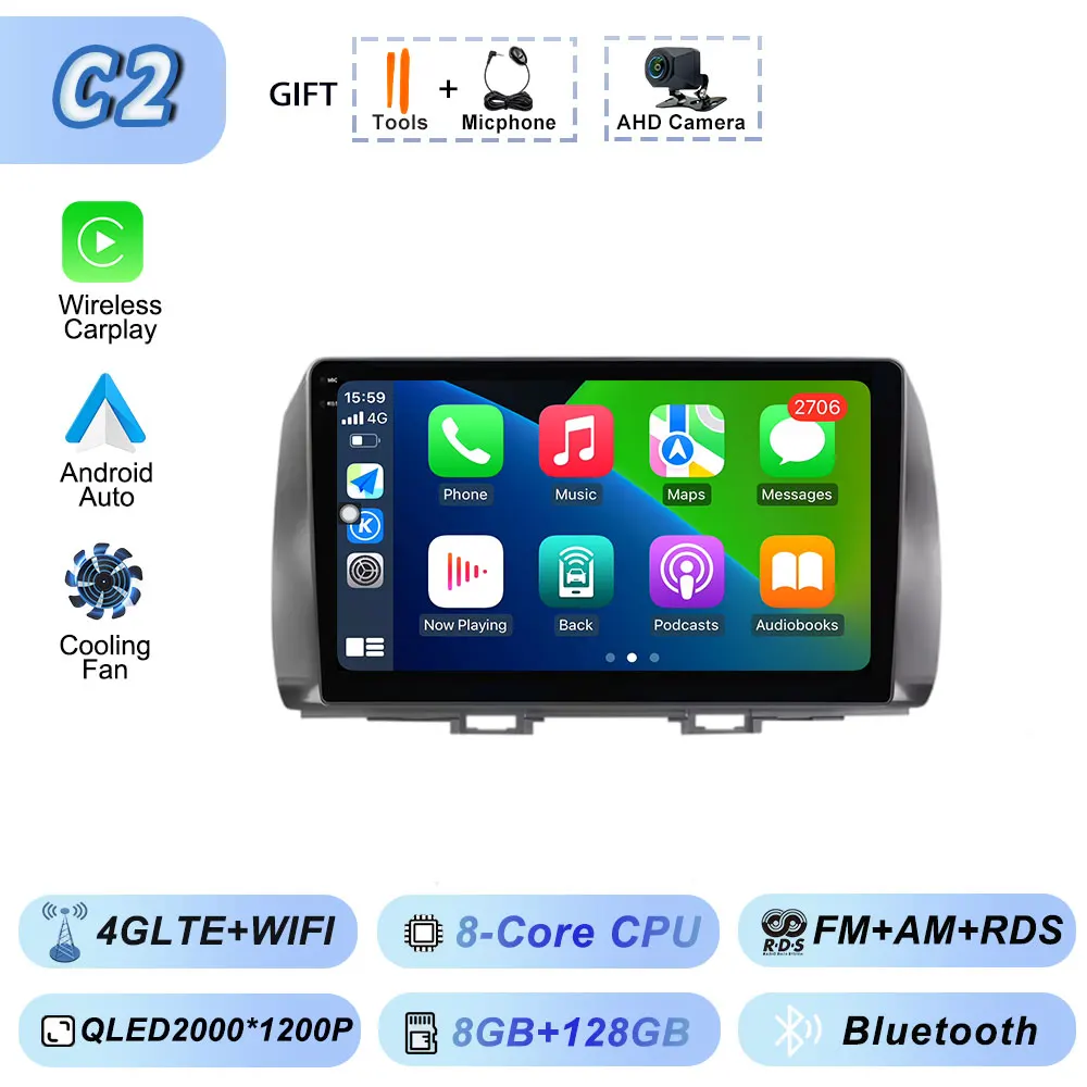 Android Auto voor Toyota BB 2 Daihatsu Materia 2005-2016 Autoradio Multimedia Video Bluetooth Speler GPS Navigatie CarPlay WiFi