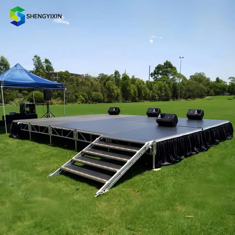 Luxury Concert Wedding Outdoor Stage Platform Foldable Easy Install Aluminum Anti-slip Mobile Podium