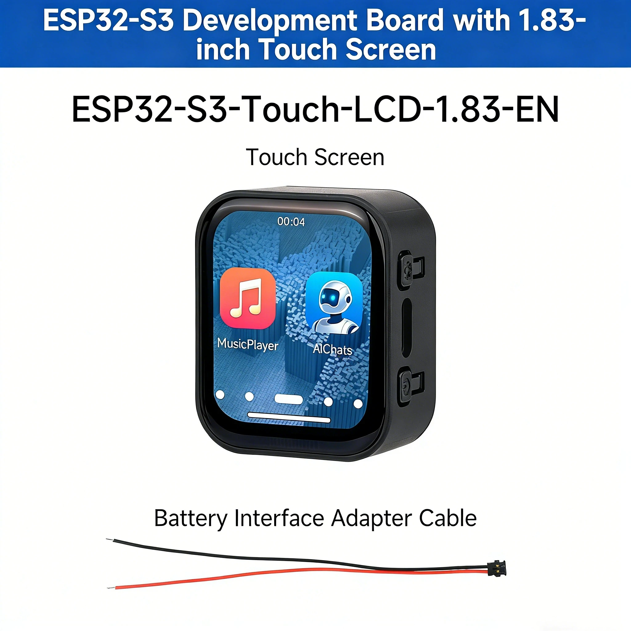 

ESP32-S3 1,8-дюймовая макетная плата сенсорного ЖК-дисплея с аудио, датчиком IMU, Wi-Fi и BLE — универсальное решение HMI для голоса AI