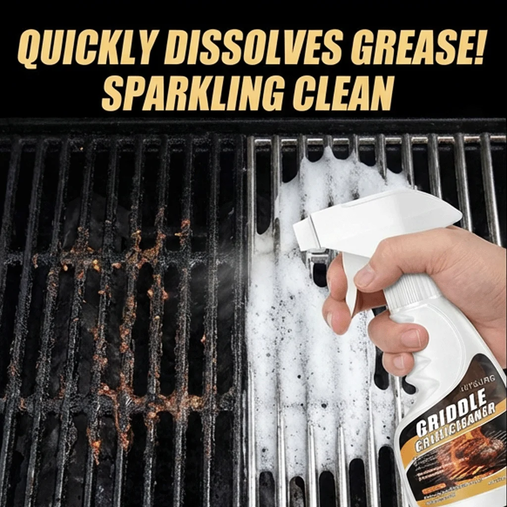 Baking Pan Cleaner Spray Heavy Duty Grill BBQ Oven Degreaser Powerful Oil Stain Removal Portable Cookware Cleaning 120ml