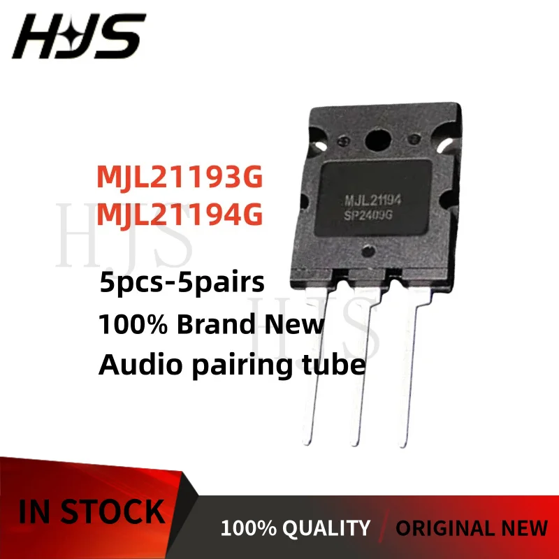 10Pcs-5Pairs 100% New MJL21193G MJL21194G MJL21193 MJL21194 TO-3PL Audio power amplifier pairing tube