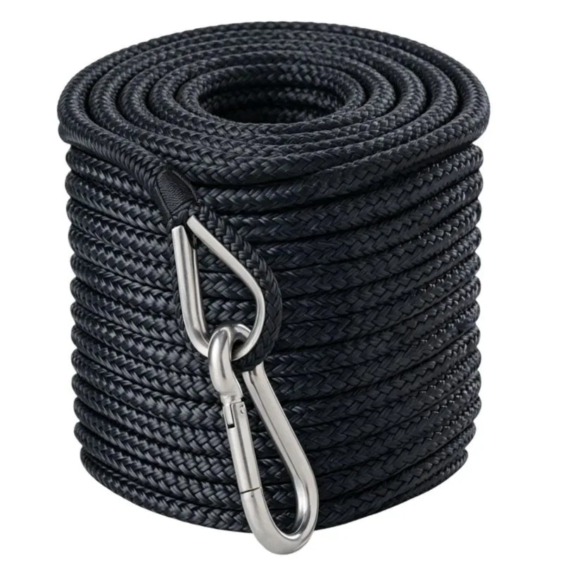 Anchor Rope, Marine Anchor Rope, Solid Braided MFP with Stainless Steel Grommets and Snap Hooks [bfdd85]