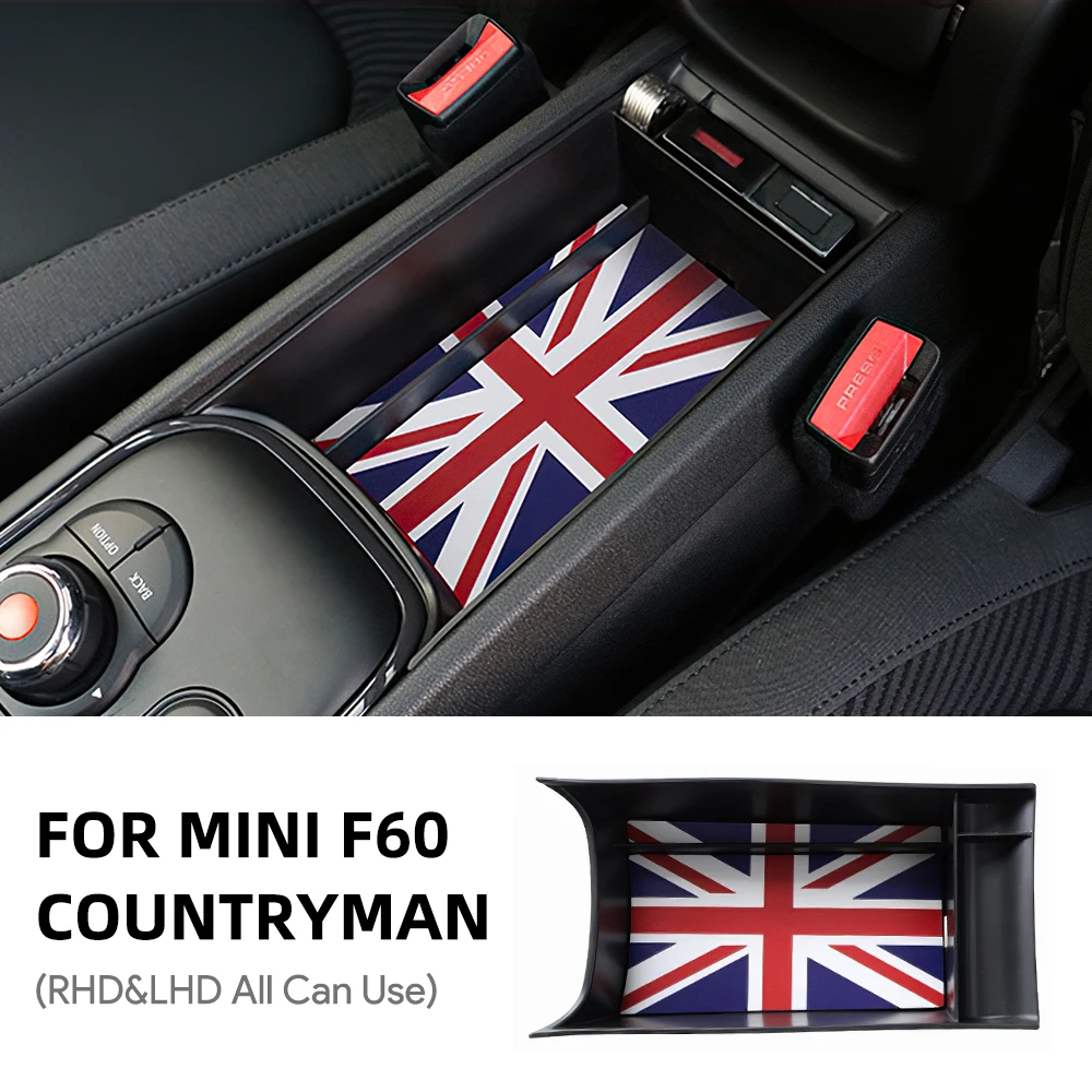 For Mini Countryman F60 2017-2023 Fuel Version Central Armrest Box Storage Box ABS Central Control Storage Box Car Accessories