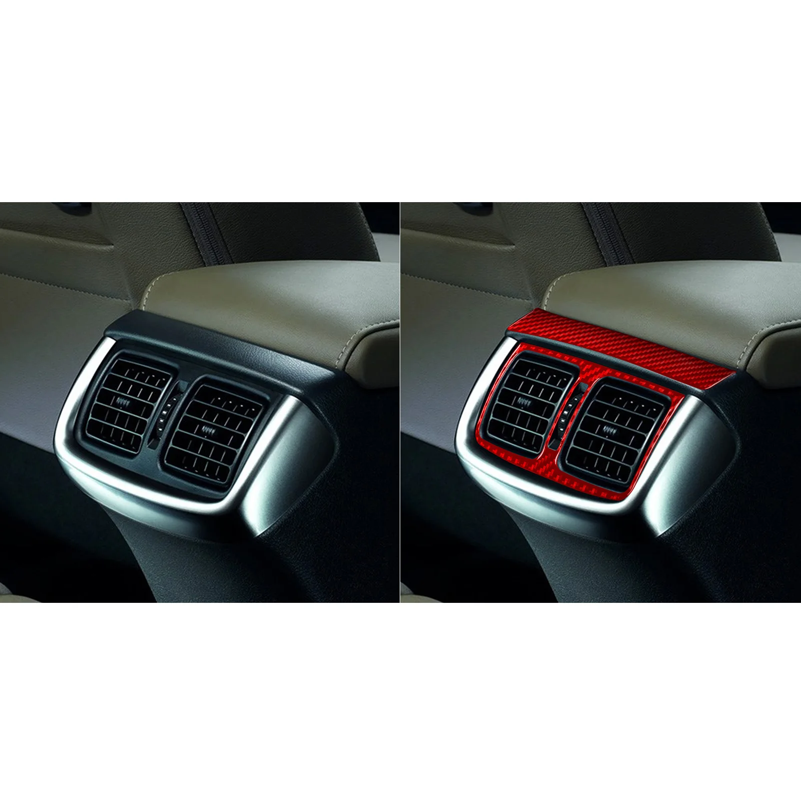 Real Carbon Fiber Rear Console Air Vent Panel Car Interior Accessories Trim Sticker Modification For Toyota Hilux 2015—2021 - view 5