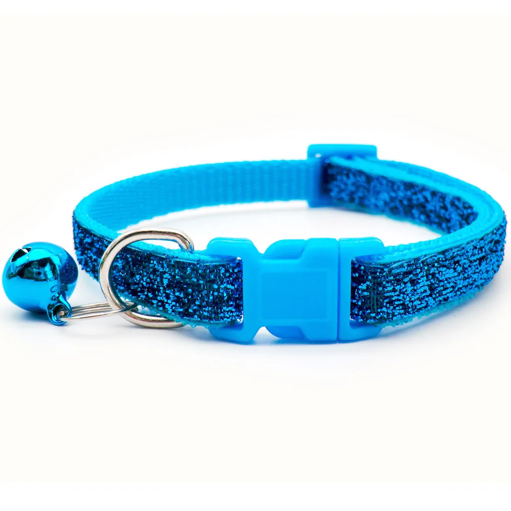 1pc Cute and Shiny Pet Collar Adjustable Neckace with Bell Atmosphere Decoration Outdoor Strolling Products for Dog Cat Suppleis
