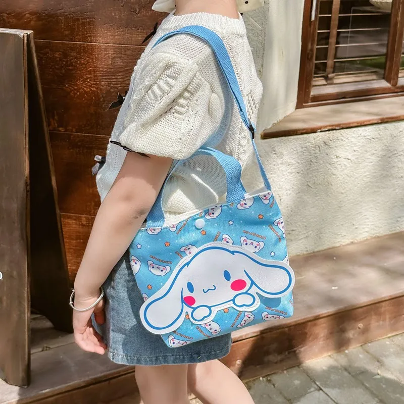Sanrio Kuromi My Melody Cinnamoroll Pompom Purin Cartoon Shoulder Bags Children's Handbag Girls Shopping Bag Christmas Gift