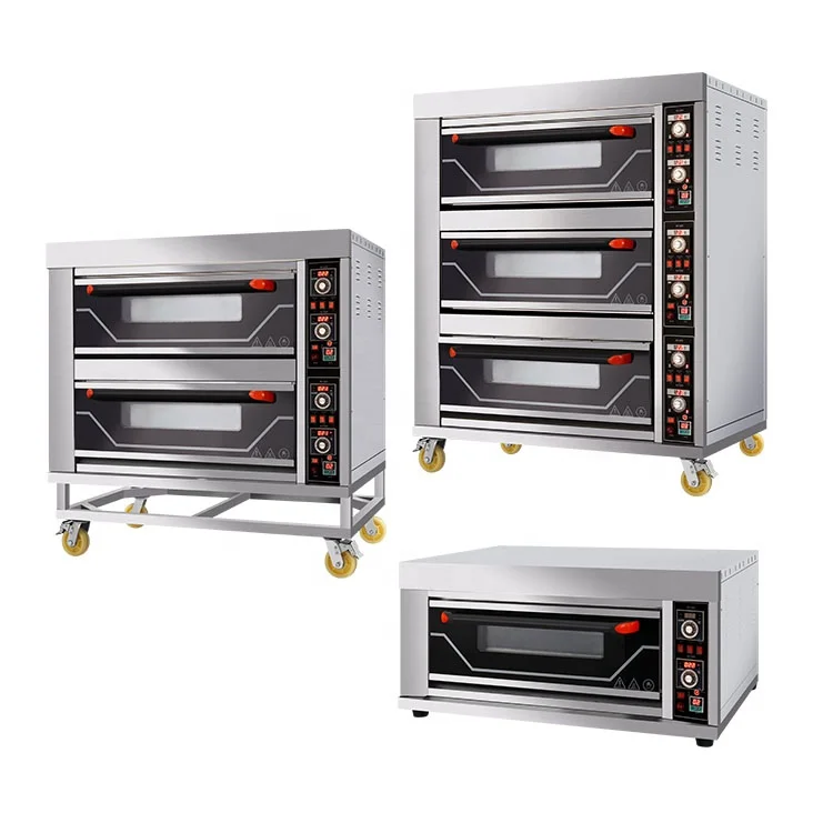 Popular  Baking Equipment 3 Deck 9 Trays Crown A Electric Deck Oven for Bakery