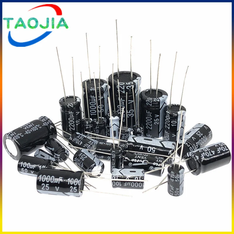 2-50pcs 10V 16V 25V 35V 50V 63V 100V Aluminum Electrolytic Capacitor 100UF 220UF 330UF 470UF 680UF 1000UF 2200UF 3300UF 4700UF