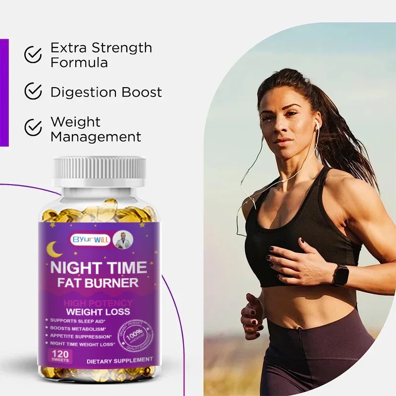 Night Fat Burner - Body Management Capsules, Boost Metabolism, Improve Sleep & Appetite Suppression (Men & Women)