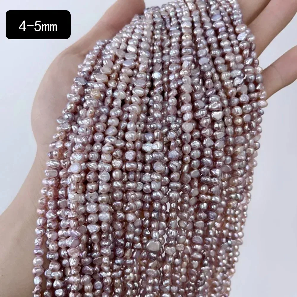 4-5mm AA Elegant Fine Natural Freshwater Pearl Purple Irregular Loose Bead Jewelry Make DIY Necklace Bracelet Women Wedding Gift - Image 4