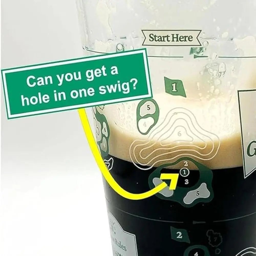 

9 Hole Design Golf Course Beer Glass Pencil Included Unique Design Game Glass Set Funny Game Theme Party Beer Cup Games