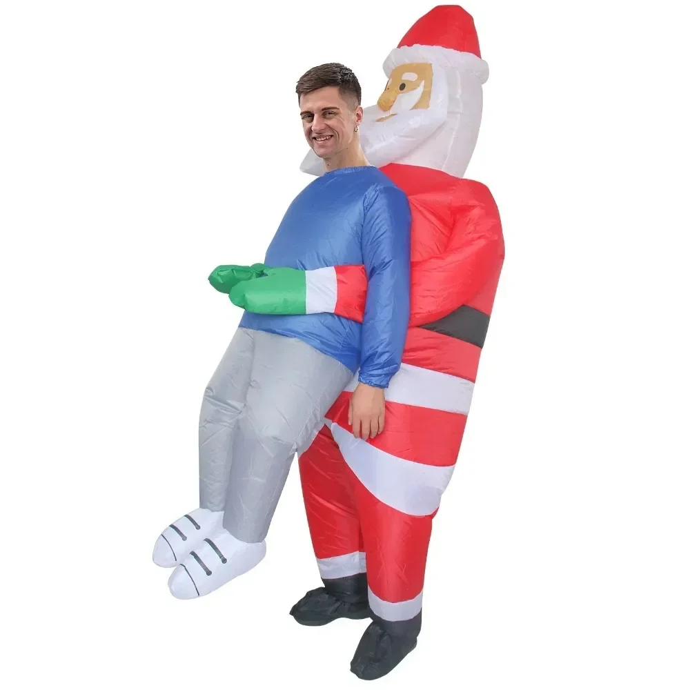 Funny Santa Claus Hug Inflatable Costume Christmas New Year Carnival Party Stage Performance Role Playing Dress Up