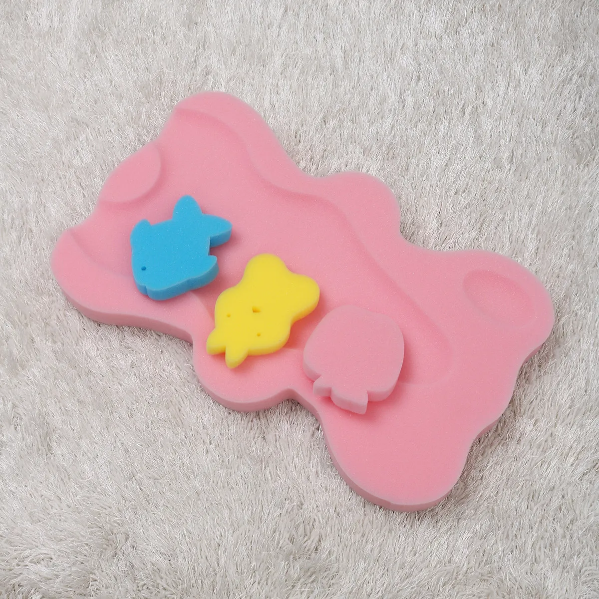 

1Pcs Baby Bath Sponge Mat Non-Slip Extra Soft Smooth Fine Surface Lightweight Quick Drying Comfortable Bath Mat for Infants