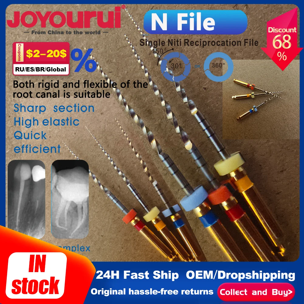 

Dental Files Flexible Rotary Root Canal Endo Niti N File25mm Material Dentistry Reciprocating Motion Needle Instrument Dentistry