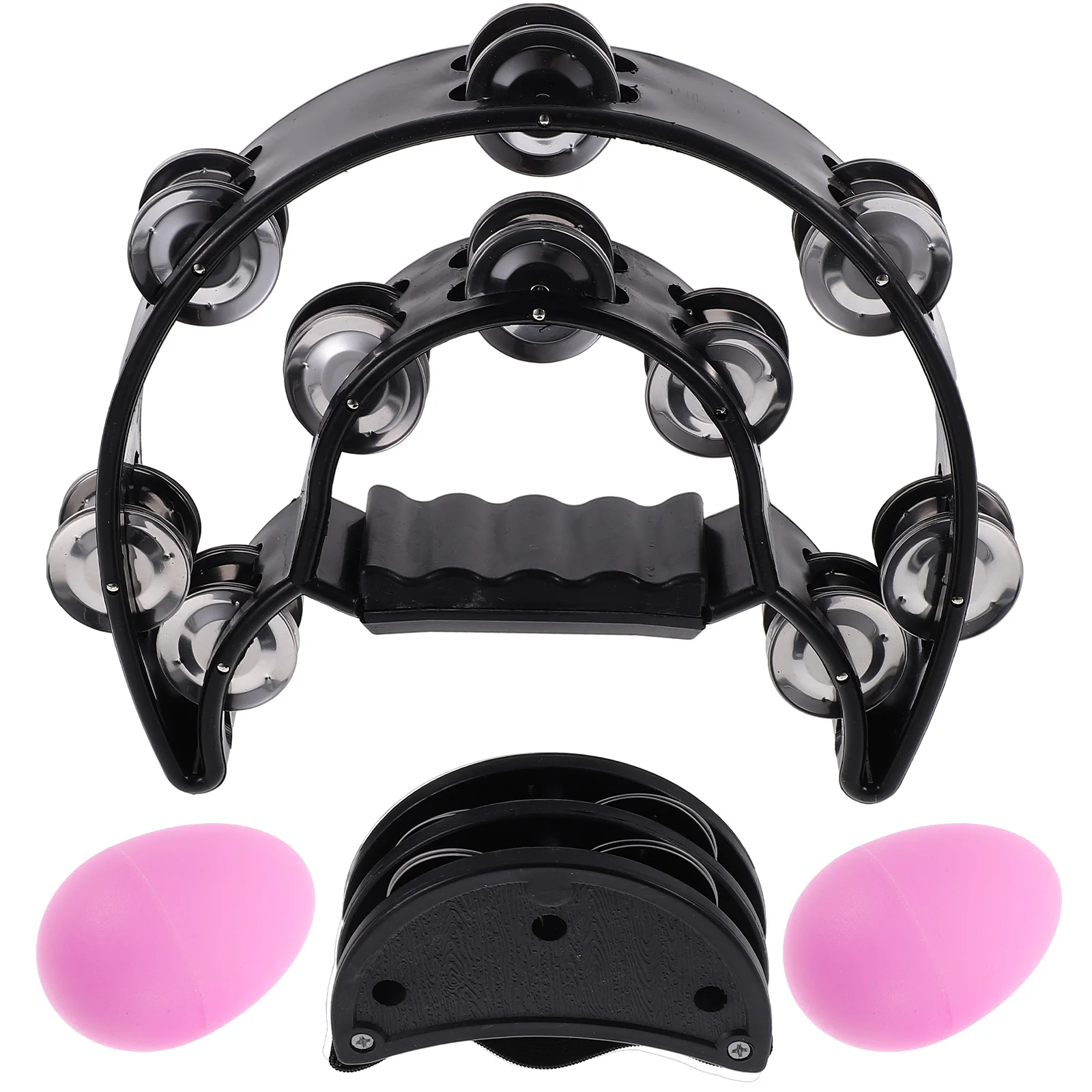 

6pcs Handheld Foot Tambourine Double Row Metal Cymbals Kids Musical Instrument Set Toddler Toys Bright Sound