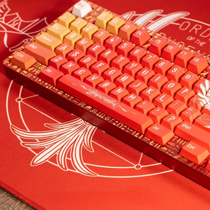 Phoenix Theme Keycaps Set Gorgeous PBT Sublimation Cherry Profile Keycaps for Mechanical Keyboard Accessories Custom Key Caps