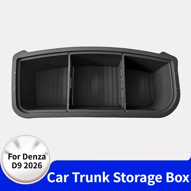 For Denza D9 2026 Trunk Storage Box Rear Boot Large‑Capacity Sundries Organizer Case Car Stowing Tidying Modified Accessories