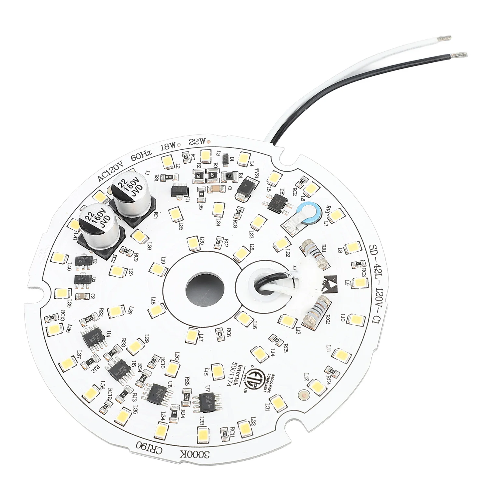 Panneau de ventilateur de plafond à intensité variable, panneau d'éclairage LED, lumière blanche, remplacement, ZK40, 3.93 pouces, AC 120V, 18W, 2000LM, 6000K