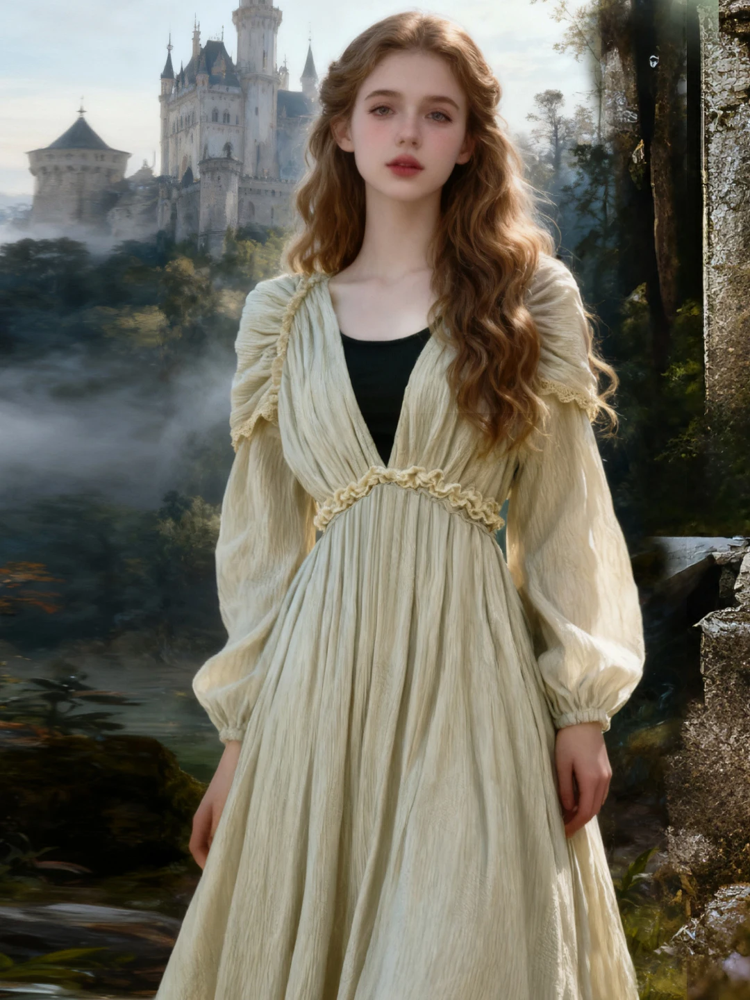 TIYIHAILEY الخريف الشتاء النساء فستان كامل فانوس كم طويل الطابق طول السيدات S-L خمر عالية الخصر سميكة المخملية 2025 جديد #3