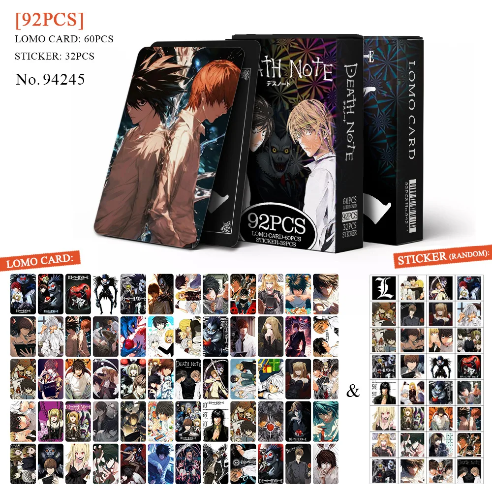 92Anime card Death Note photo card small sticker laser box gift