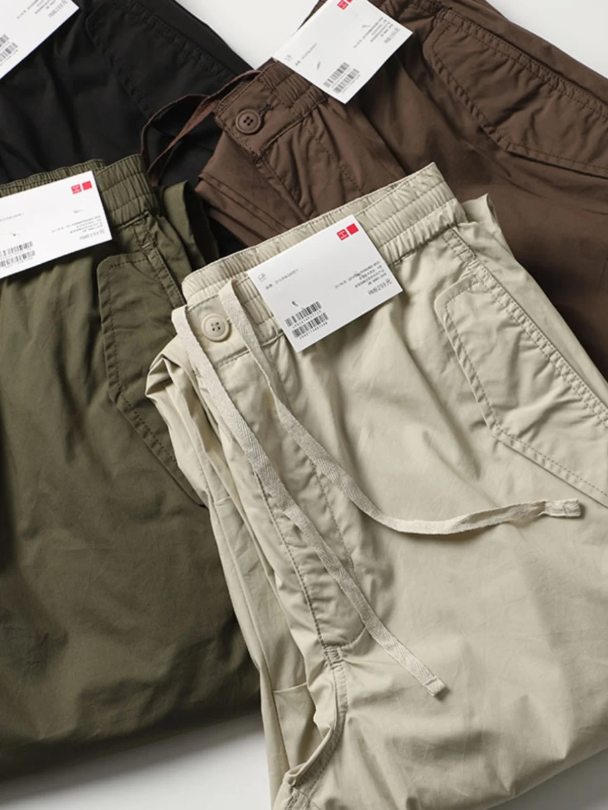 

Мужские повседневные брюки свободного прямого кроя для весны и лета, тонкие, объемные, в стиле парашютных, однотонные, универсальные, длинные