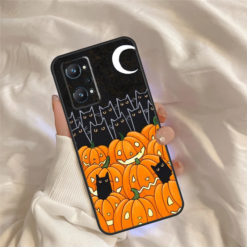 Halloweenowy dyniowy Horror dla Realme C55 C35 C33 C31 C30 C25 C21Y C15 C11 GT Neo 5 3 2 Realme 9 10 11 Pro Plus etui