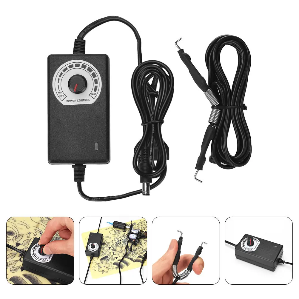

1pc Adjustable Eu Plug Tattoo Power Supply 12V Portable Voltage Regulator For Tattooing Machines Stable Output Durable Abs