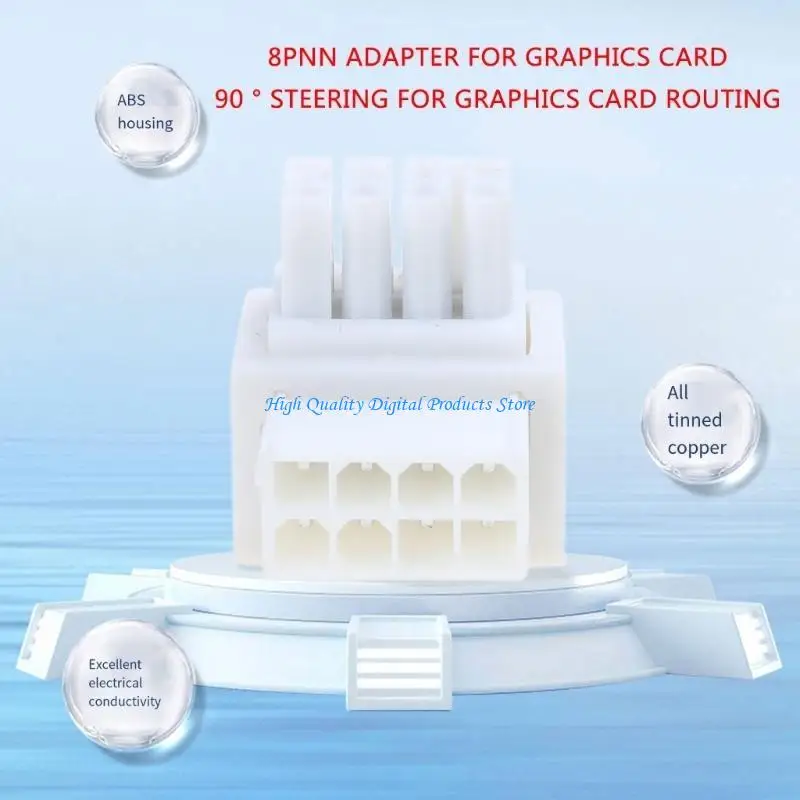 

U2JE 8Pin Female to 8pin Male 90 Degree Angled Power Adapter for Desktops Graphics Card Power Cable Adapter Connector