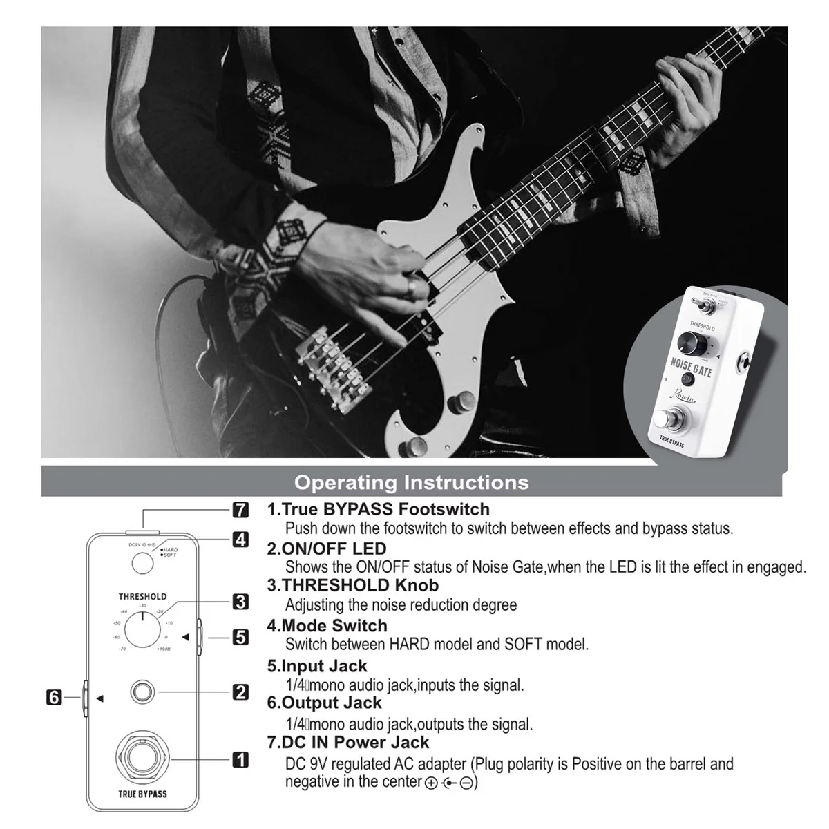 

LALA Guitar Noise Noise Gate Suppressor Effect Pedal