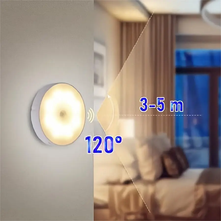 Sensor de movimento luz led usb nightlights lâmpada recarregável para o quarto escada corredor guarda-roupa iluminação