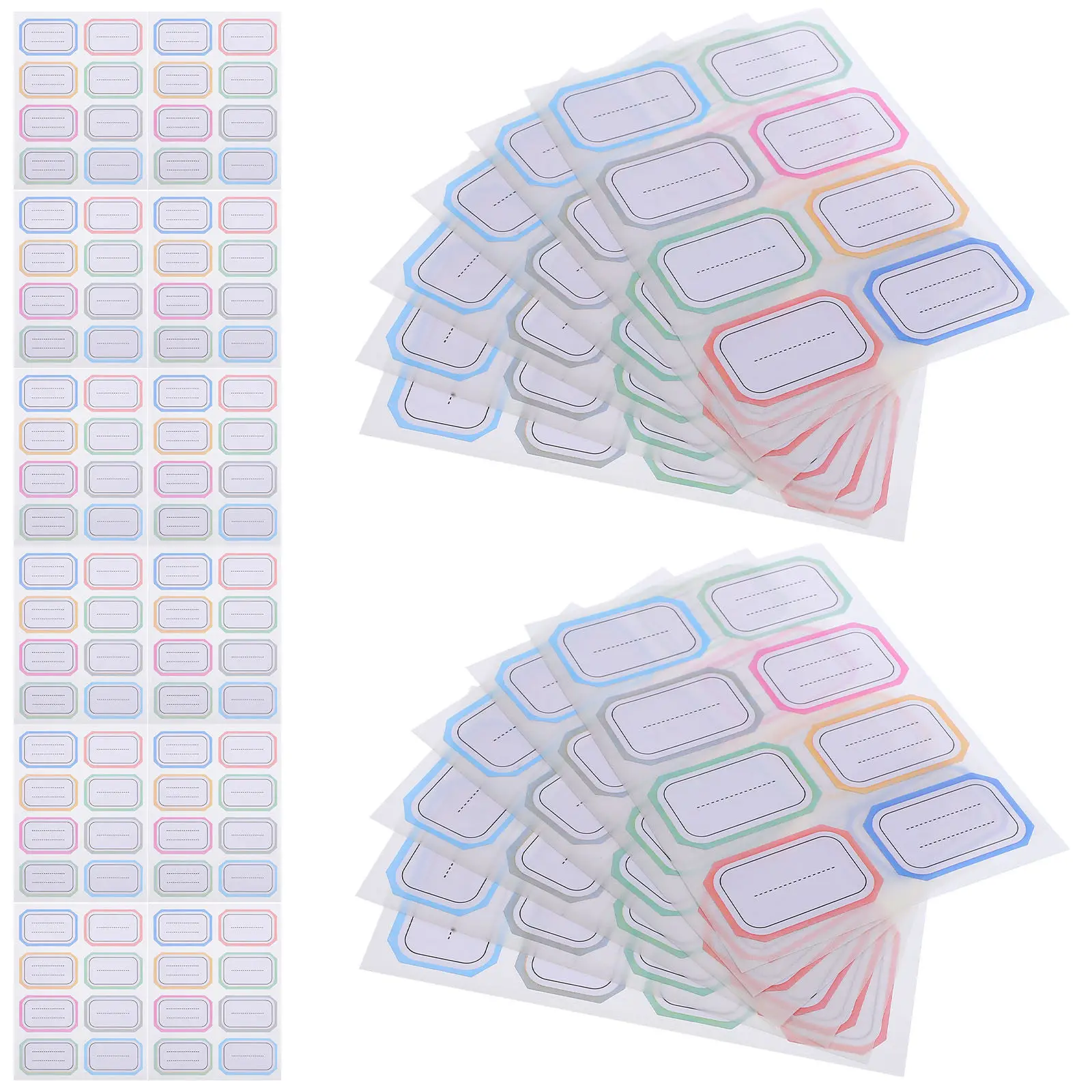 288Pcs Writable Label Stickers Self Adhesive Handwritten Name Tags for Students Professionals Book Marking Bottle Labeling Lined